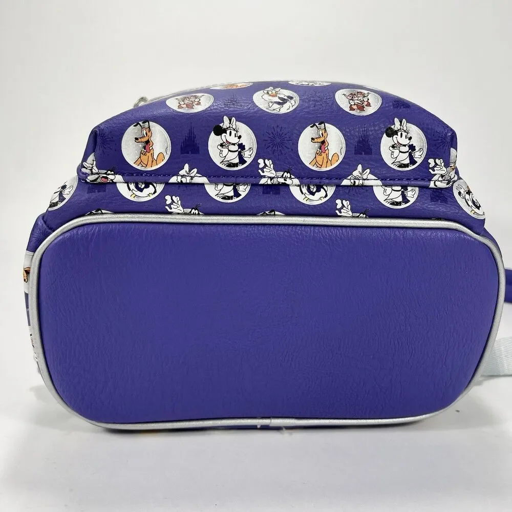 Disney Loungefly Mini Backpack‎ 100th Anniversary Purple Sparkle 2023
